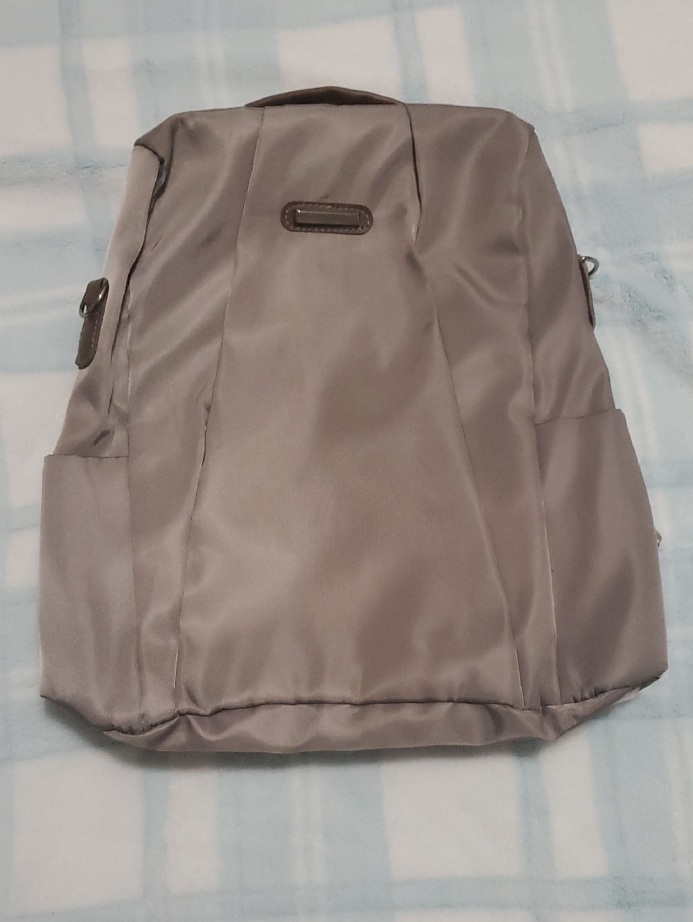 NWOT Unisex Nylon Backpack in Taupe